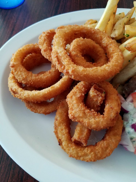 Order Onion Rings food online from Mikonos Grill store, Milpitas on bringmethat.com