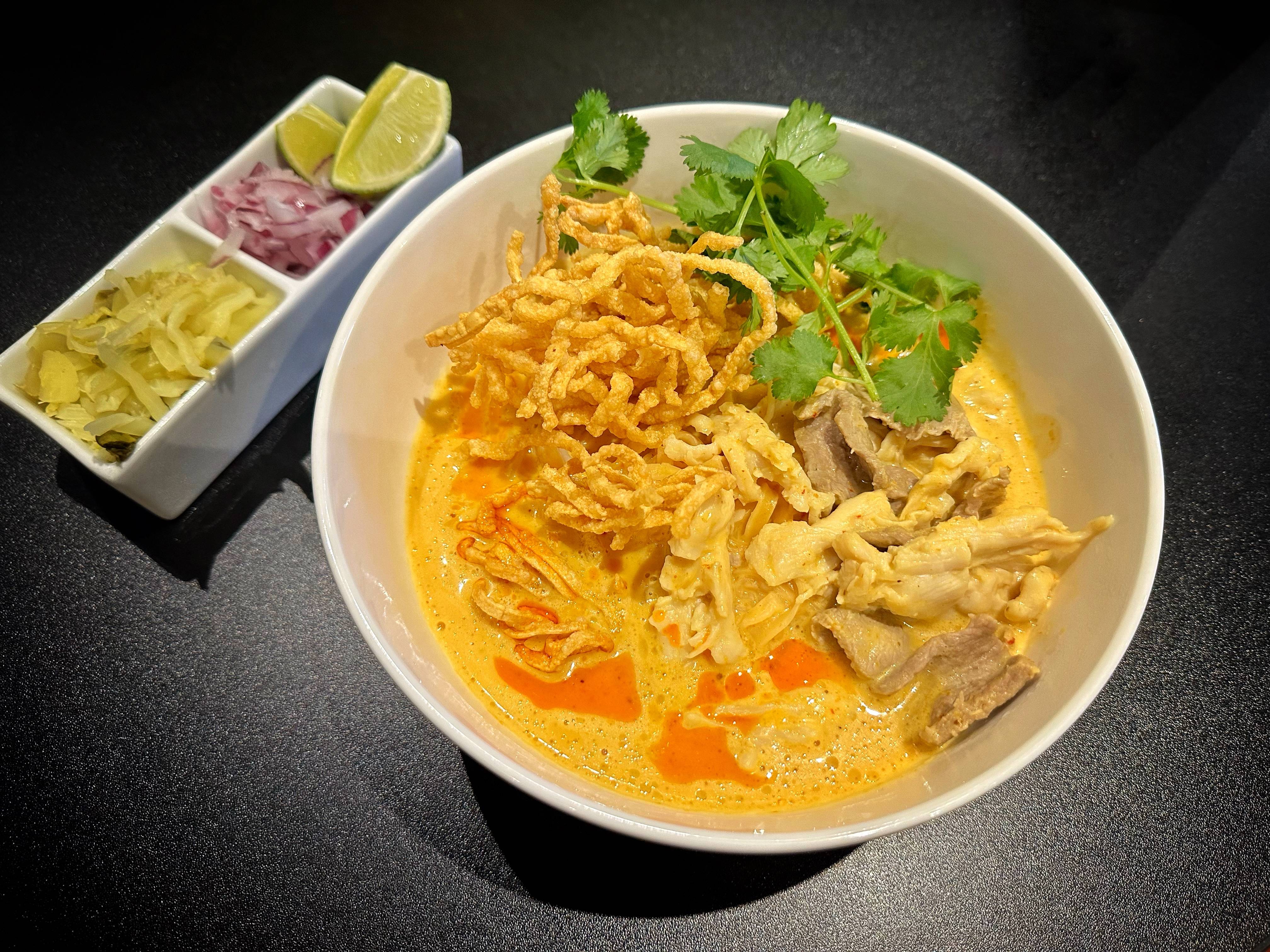 Order Khao Soi (Curry Noodles) food online from Bistro 38 store, Oklahoma City on bringmethat.com