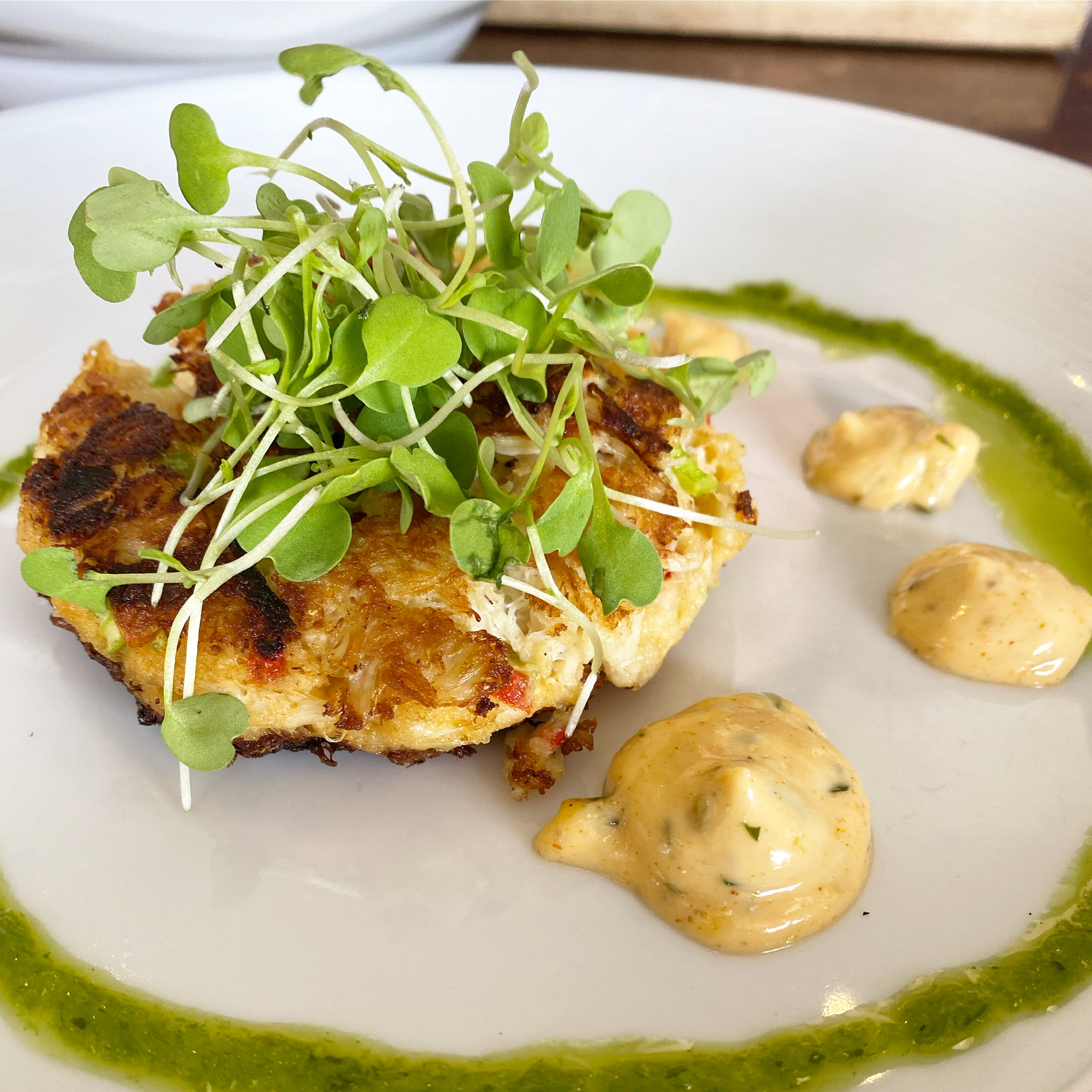 Order Dungeness Lump Crab Cake food online from Parc Bistro-Brasserie store, San Diego on bringmethat.com