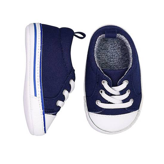 Order On the Goldbug™ Size 6-9M Low-Top Lace Canvas Sneaker in Navy food online from Bed Bath & Beyond store, Lancaster on bringmethat.com
