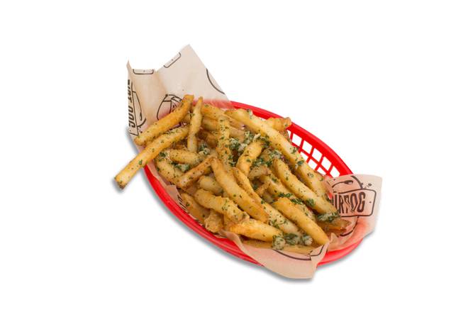 Order Garlic Fries food online from Dirt Dog store, Los Angeles on bringmethat.com