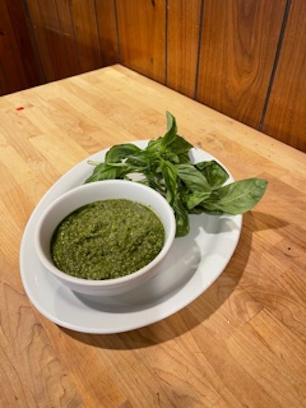 Order Side of Pesto Sauce - 1/2 Pint food online from Toto's Pizzeria & Restaurant store, San Bruno on bringmethat.com