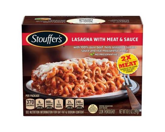 Order Stouffer's Lasagna With Meat Sauce 10.5 oz food online from Rocket store, Cotati on bringmethat.com