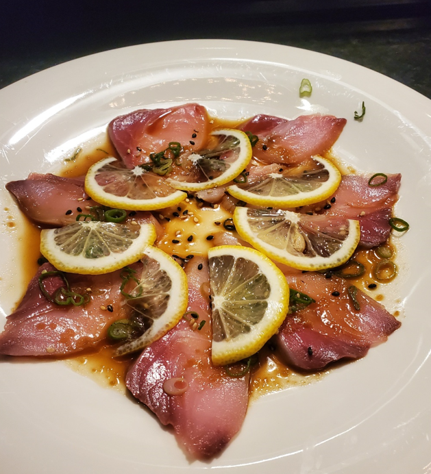 Order Hamachi Carpaccio food online from Iron Fish Sushi & Grill store, Pflugerville on bringmethat.com