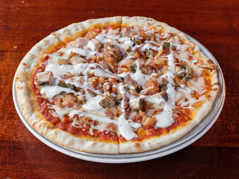 Order Chicken Bacon Ranch Pizza food online from Harry's Bar And Grill store, Boston on bringmethat.com