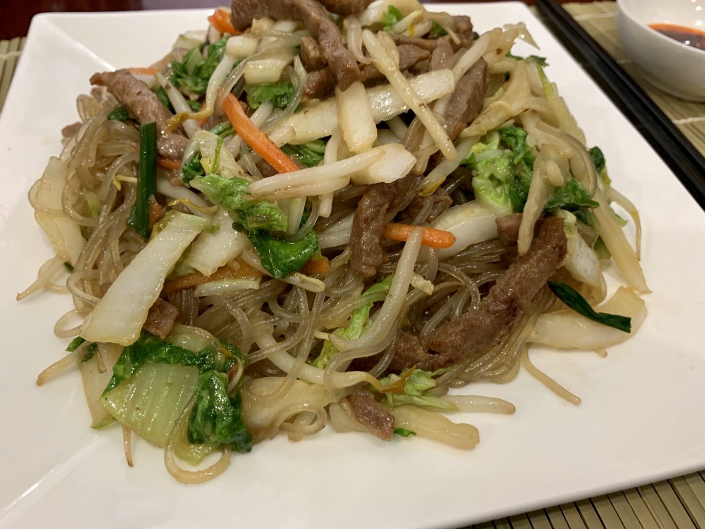 Order E. Pan Fried Beef Noodles food online from Tasty Hand-Pulled Noodles store, New York on bringmethat.com