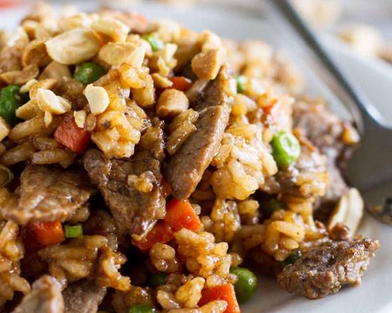 Order Beef Fried Rice (qt) food online from Wu's Garden store, Upper Leacock on bringmethat.com