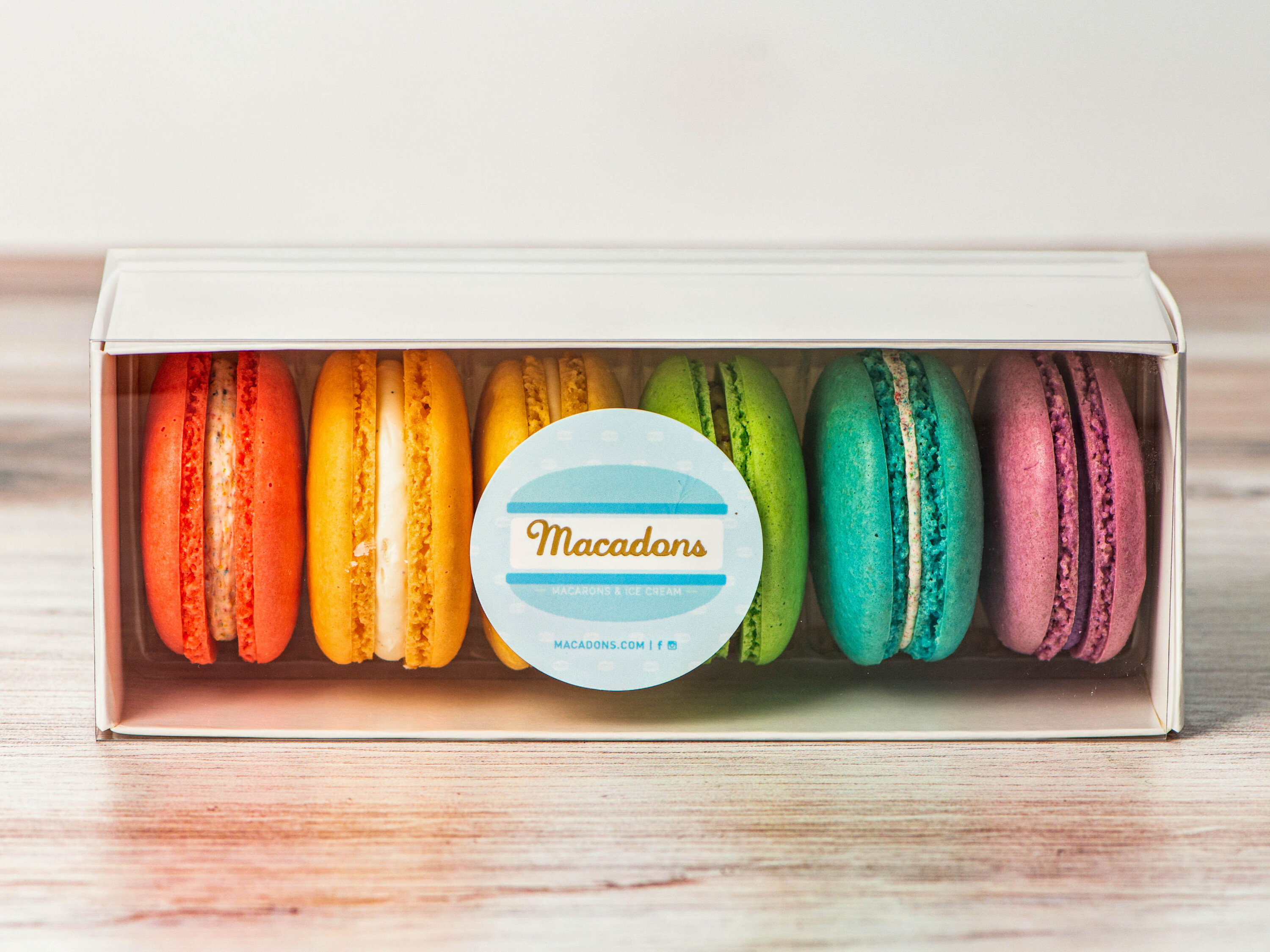 Order Assorted 6pc Macaron Box food online from Macadons store, Seattle on bringmethat.com