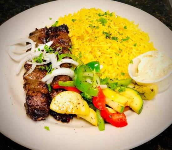 Order Kufta Kabob Plate food online from Sababa Mediterranean Cuisine store, Richardson on bringmethat.com