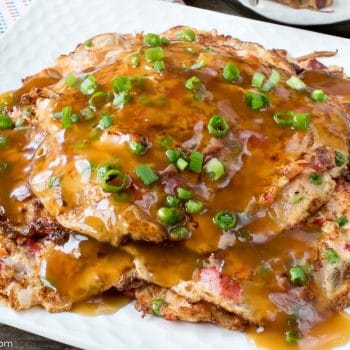 Order 91. BBQ Pork Egg Foo Young food online from June Heng store, Streamwood on bringmethat.com