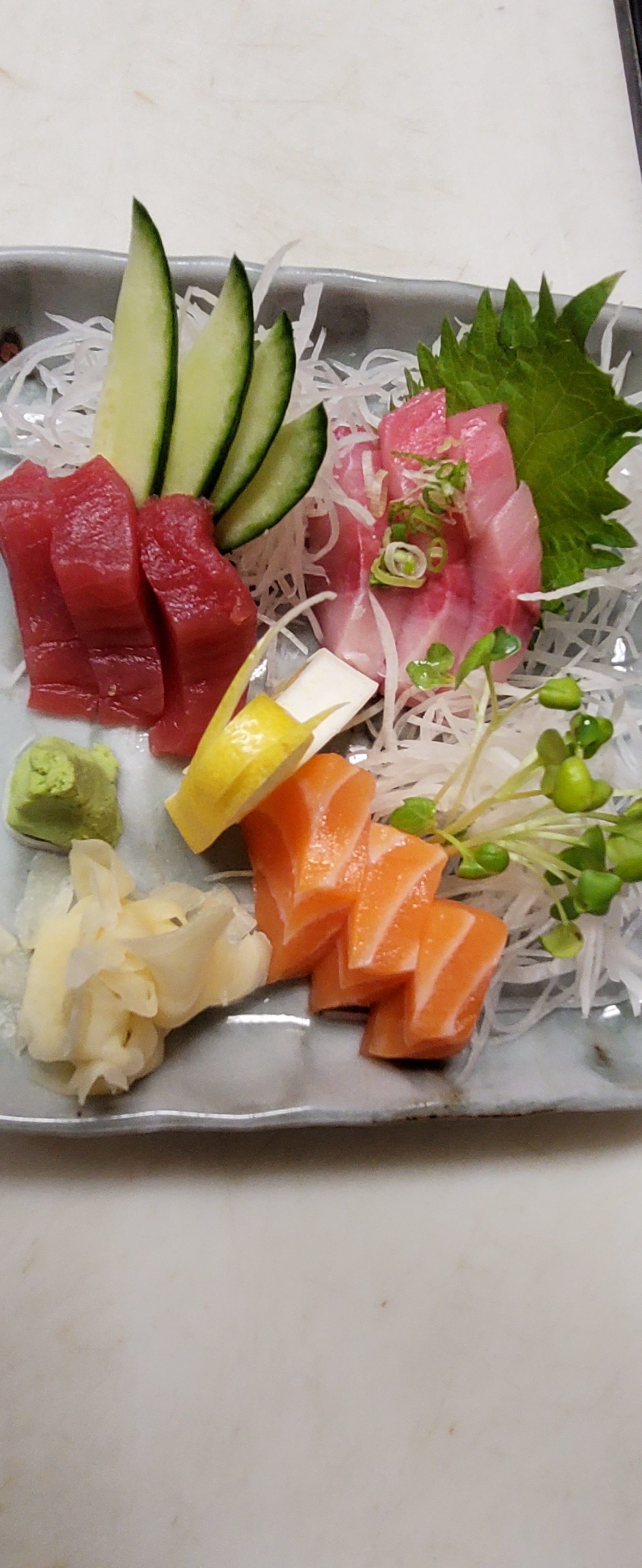 Order Tuna & Salmon & Hamachi Sashimi Dinner  food online from Sushi Toni store, San Francisco on bringmethat.com