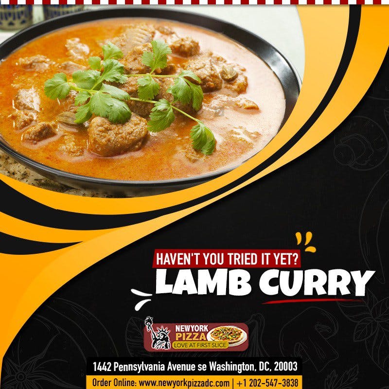 Order Lamb Curry - Entree food online from New York Pizza store, Washington on bringmethat.com