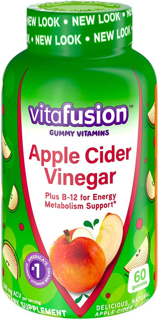 Order Vitafusion Apple Cider Vinegar Gummies Plus B12 for Energy Metabolism Support (60 ct) food online from Rite Aid store, Palm Desert on bringmethat.com