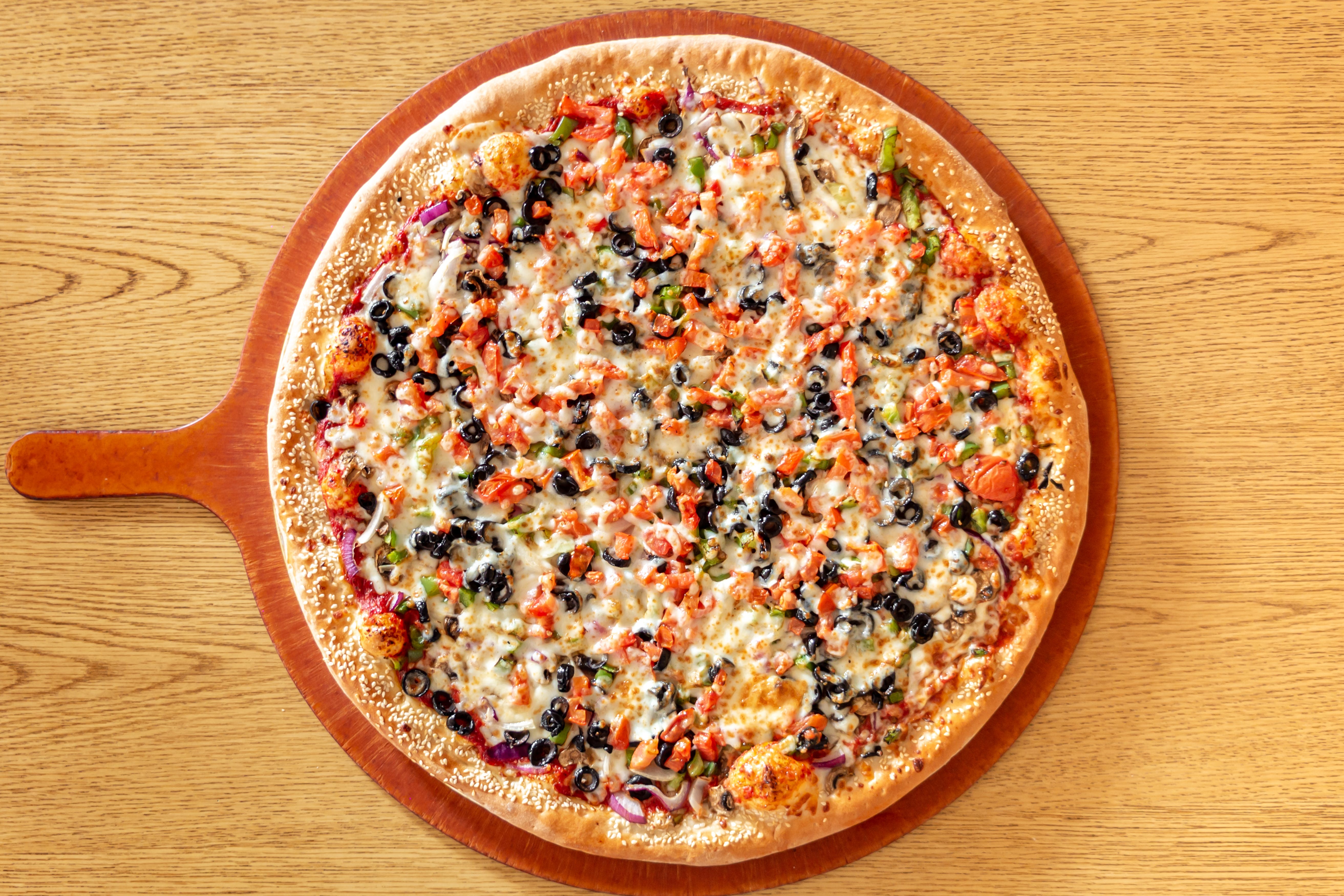 Order #3 Vegetarian Pizza - Mini 8'' (Serves 1) food online from City Pizza store, Campbell on bringmethat.com