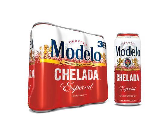 Order Modelo Especial - Chelada (3 pack) food online from Pink Dot store, Lemon Grove on bringmethat.com