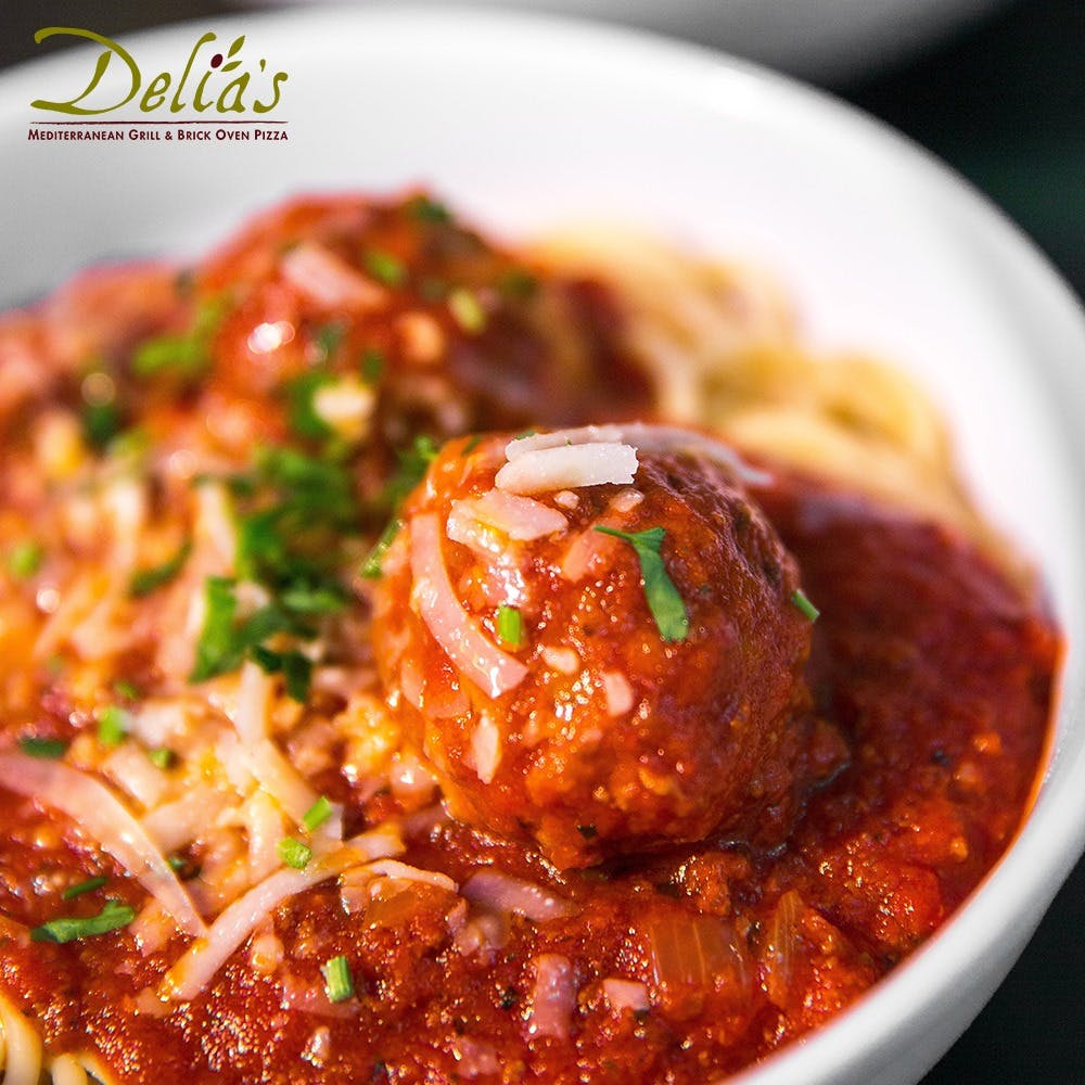 Order House-Made Meatballs - Sides food online from Delia's Mediterranean Grill & Brick Oven Pizza store, Alexandria on bringmethat.com