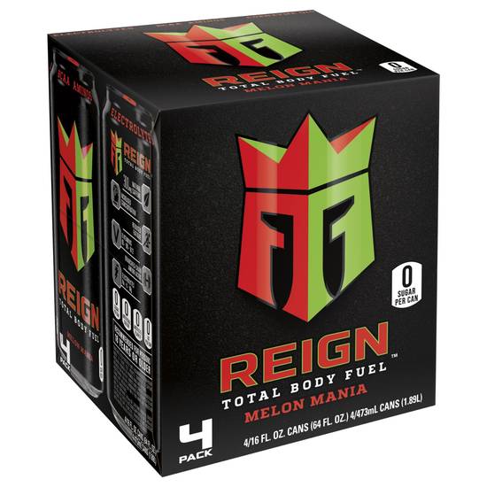 Order Reign Melon Mania Performance Energy Drink, 16 OZ Cans, 4 PK food online from Cvs store, GREEN BAY on bringmethat.com