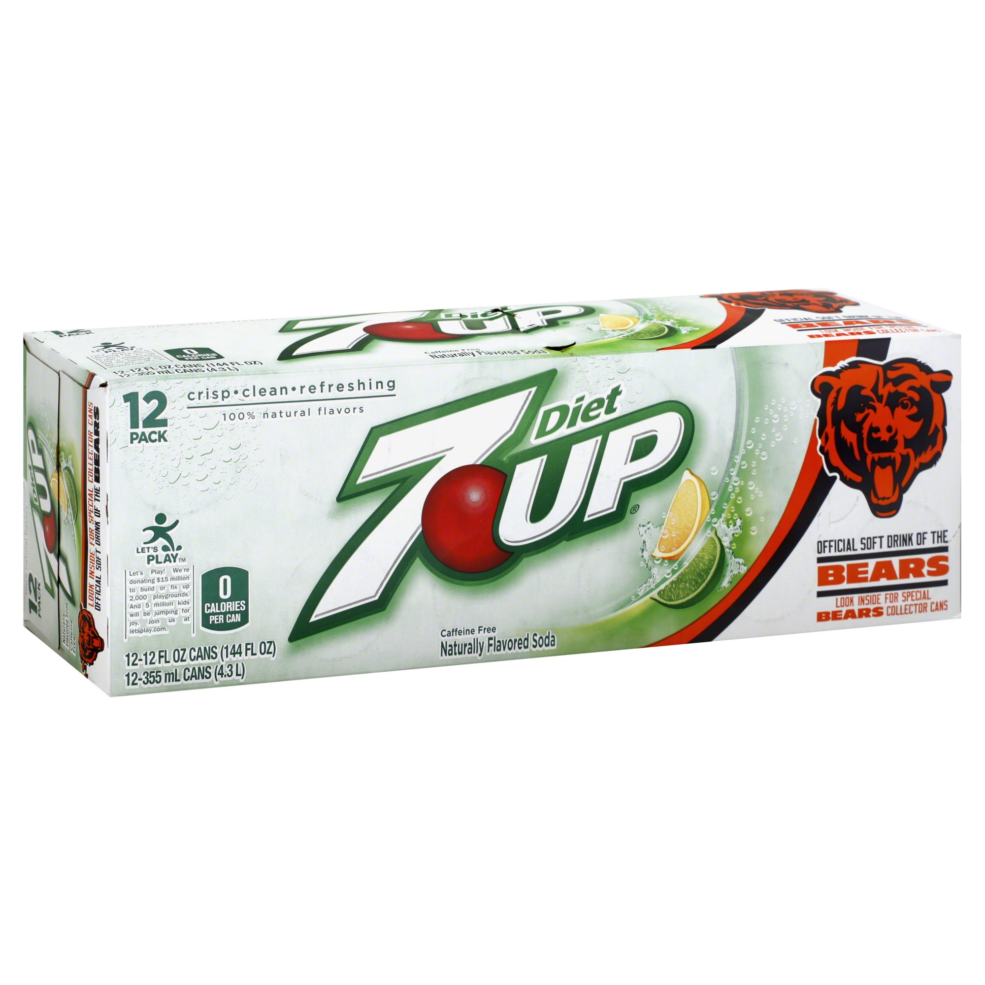 Order 7 Up Diet Lemon Lime Soda Cans, 12 fl oz - 12 pk food online from Bartell store, Edmonds on bringmethat.com