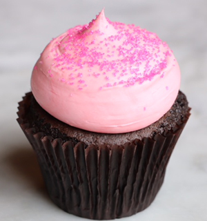 Order Pink Chocolate Cupcake food online from Smallcakes store, Tyler on bringmethat.com