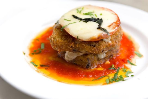Order Eggplant Stack Parmigiana food online from Trattoria bianca store, New York on bringmethat.com