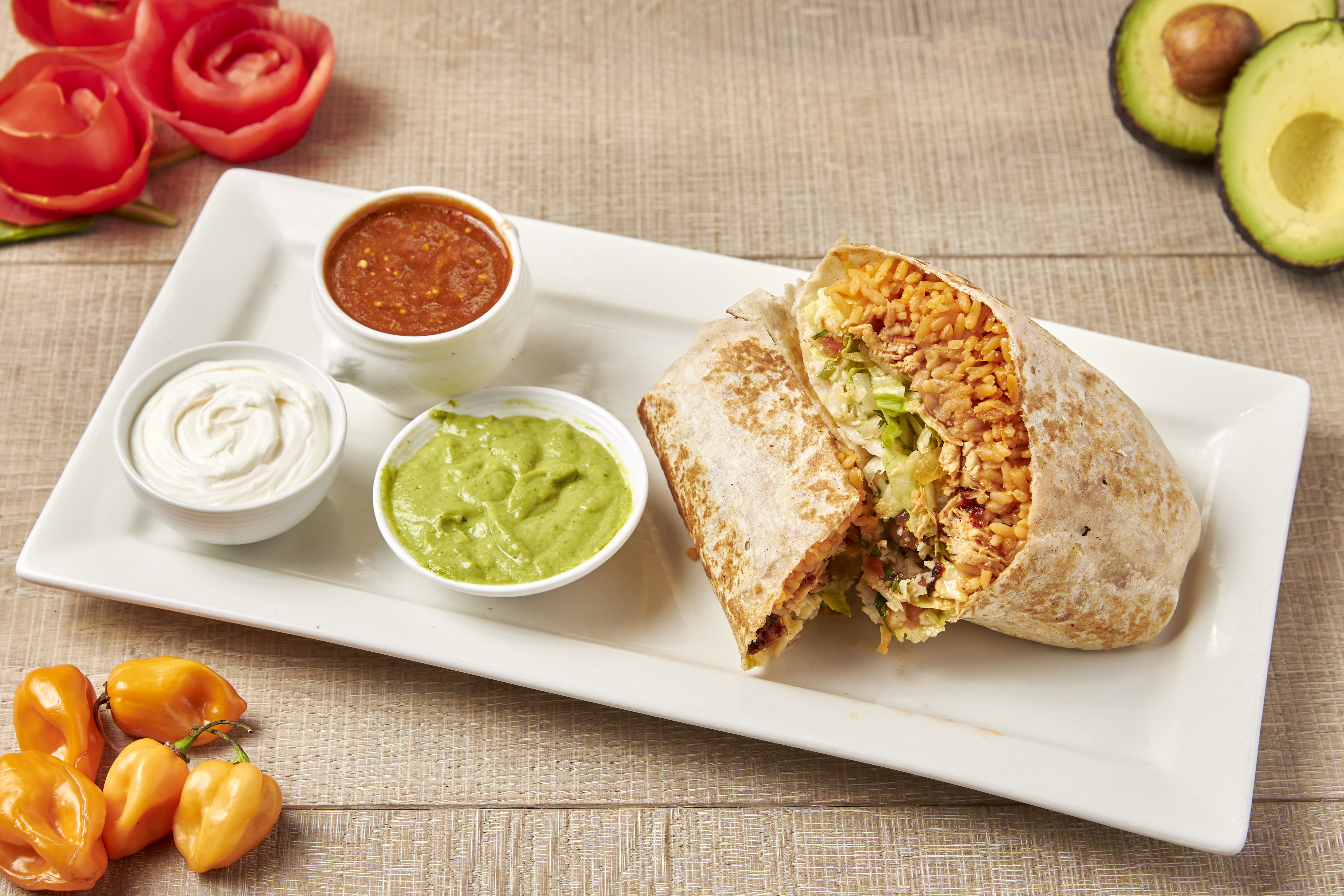 Order Tangy Chicken Tinga Burrito food online from Market Creations store, Chicago on bringmethat.com