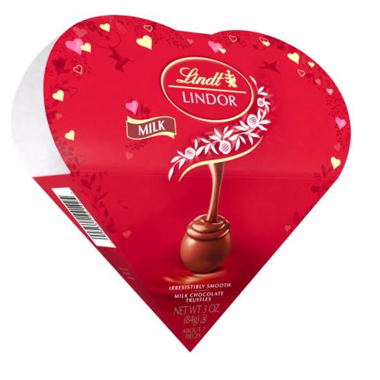Order Lindt LINDOR Valentine's Milk Chocolate Candy Truffles Friend Heart, Milk Chocolate with Milk Truffle Filling, 3 oz. food online from CVS store, CONOVER on bringmethat.com