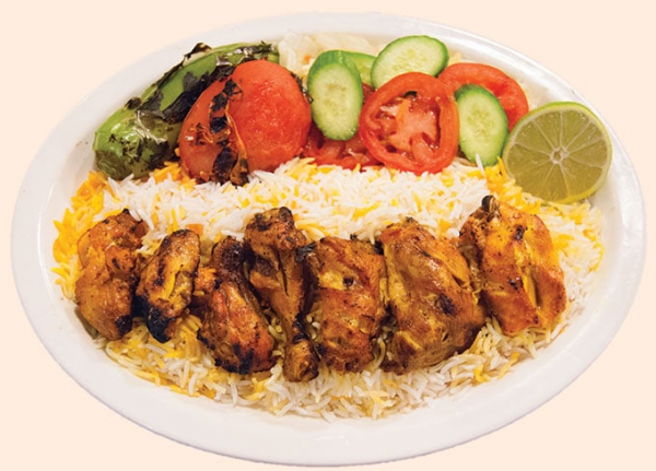 Order 4. Chicken with Bone Kabob food online from Kabab and More store, Los Angeles on bringmethat.com