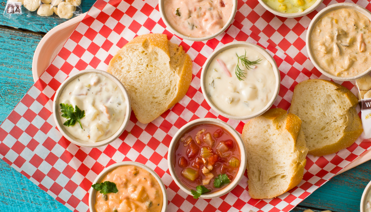 Order 4-Cup Chowder Sampler food online from Pike Place Chowder store, Seattle on bringmethat.com