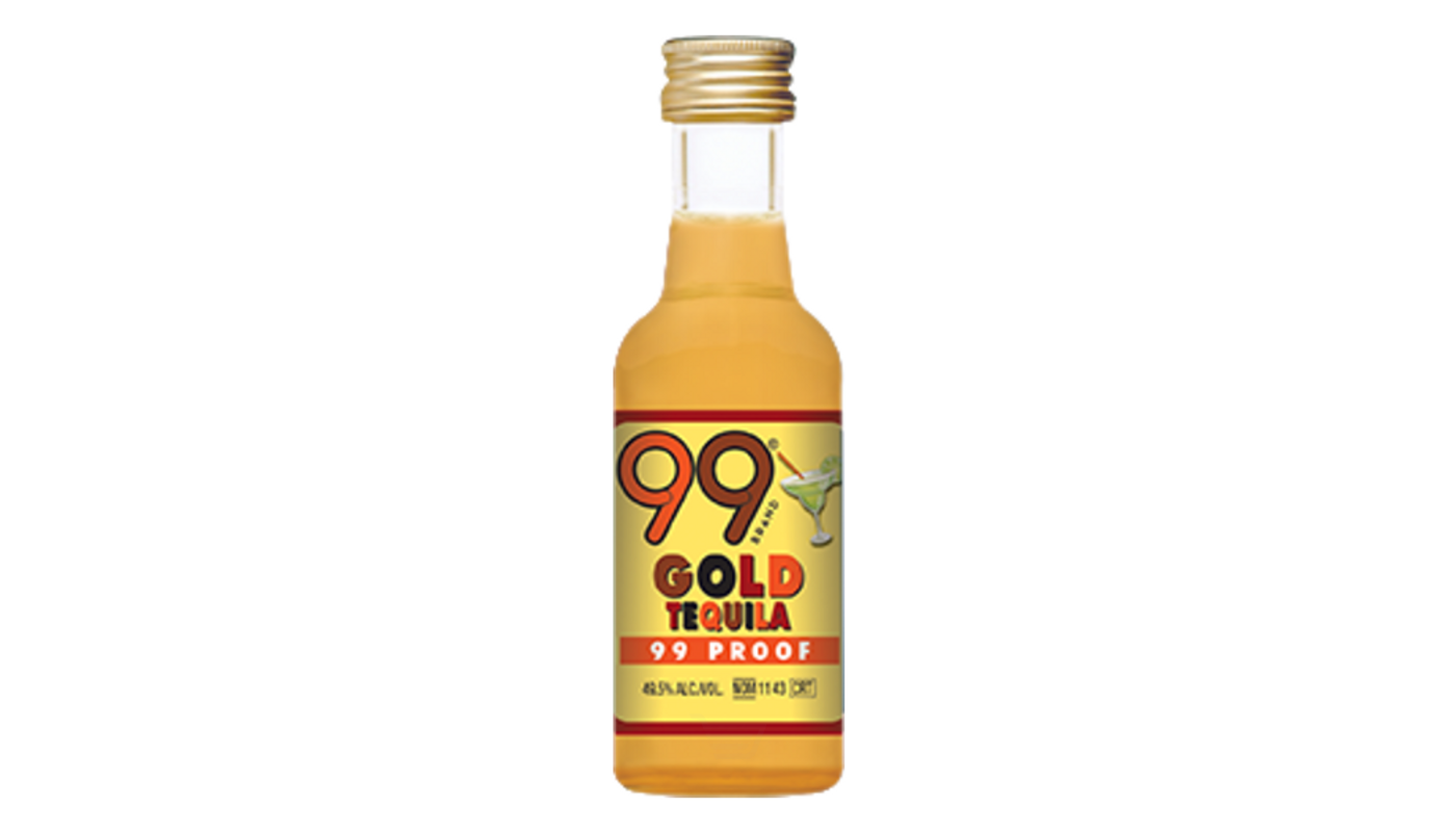 Order 99 Gold Liqueur with Tequila 50mL food online from JR Food Mart store, Camarillo on bringmethat.com