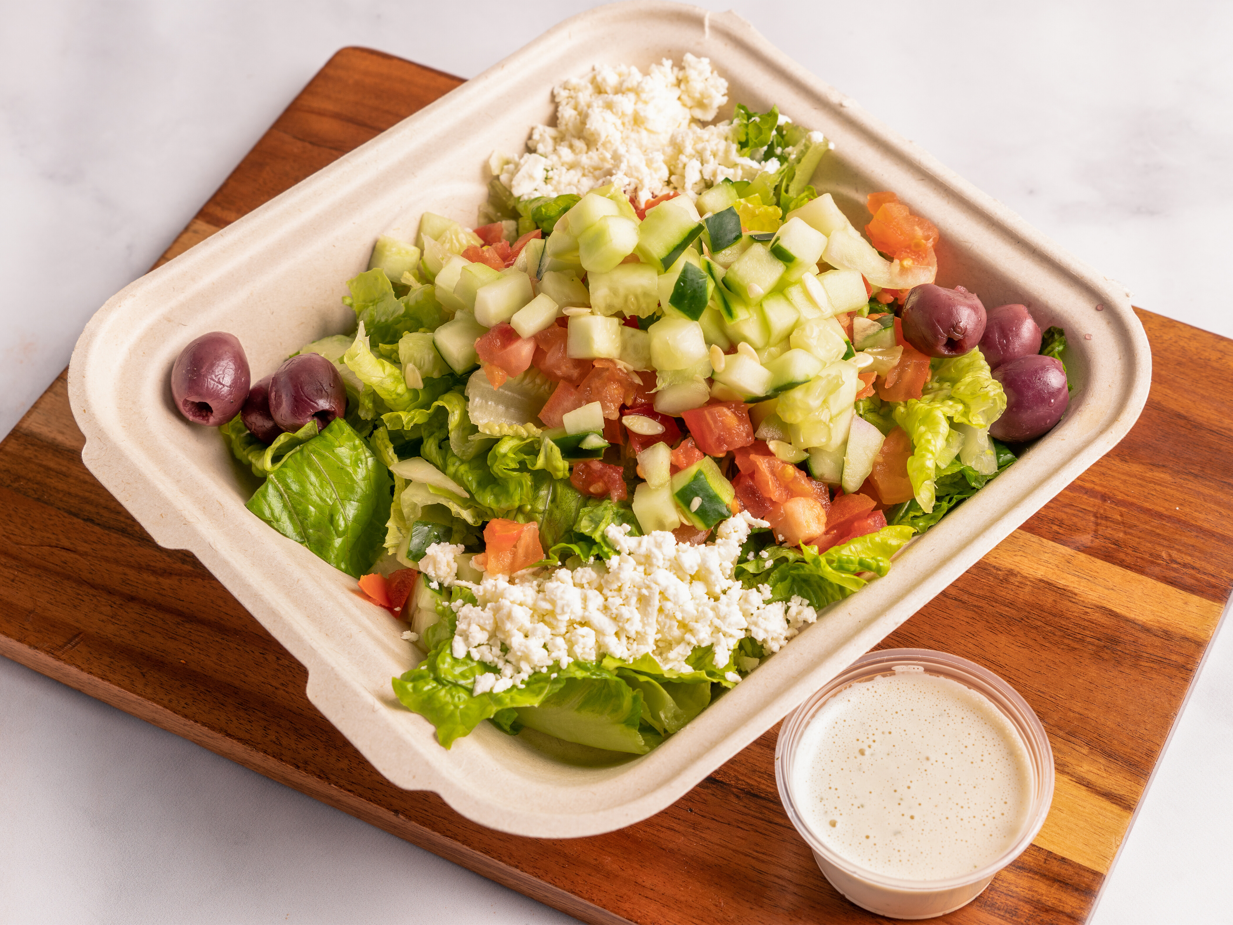 Order Greek Salad food online from Zaytoon Mediterranean Grill store, Hilliard on bringmethat.com