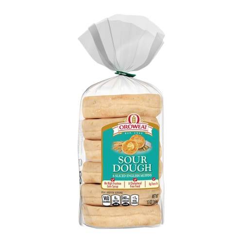 Order Oroweat · Sour Dough English Muffins (6 ct) food online from United Supermarkets store, Plainview on bringmethat.com