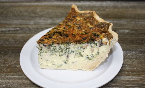Order Spinach Mushroom Quiche food online from Bagel Street Cafe Danville store, Danville on bringmethat.com