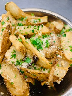 Order Garlic Parm Fries food online from Sin City Burgers store, St. George on bringmethat.com