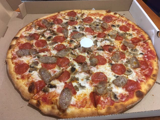 Order Meat Lovers Pizza - Small 14'' (8 Slices) food online from Gabriella's Family Pizza store, Flushing on bringmethat.com