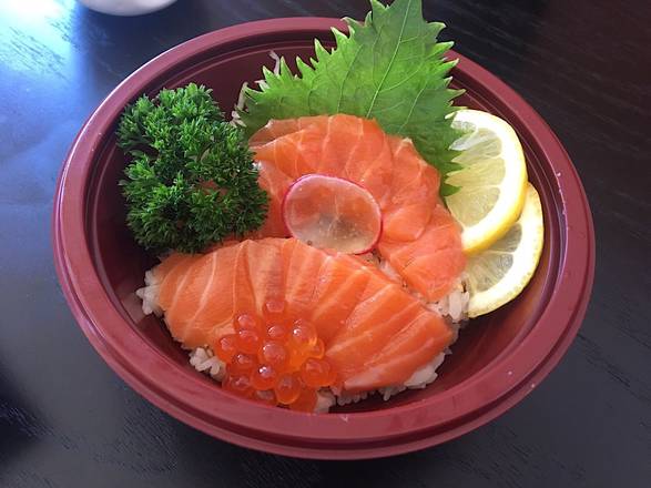 Order Sake Don food online from Ryoshin Sushi store, Belmont on bringmethat.com
