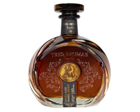 Order Tres Aromas Extra Aged Barrel Select Tequila food online from Newport Wine & Spirits store, Newport Beach on bringmethat.com
