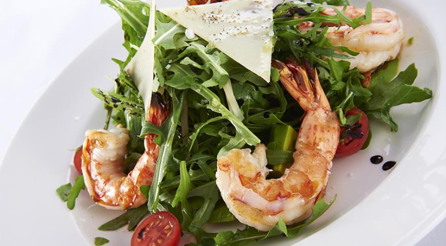 Order Arugula Salad with Shrimp food online from Cafe Gallery store, Brooklyn on bringmethat.com