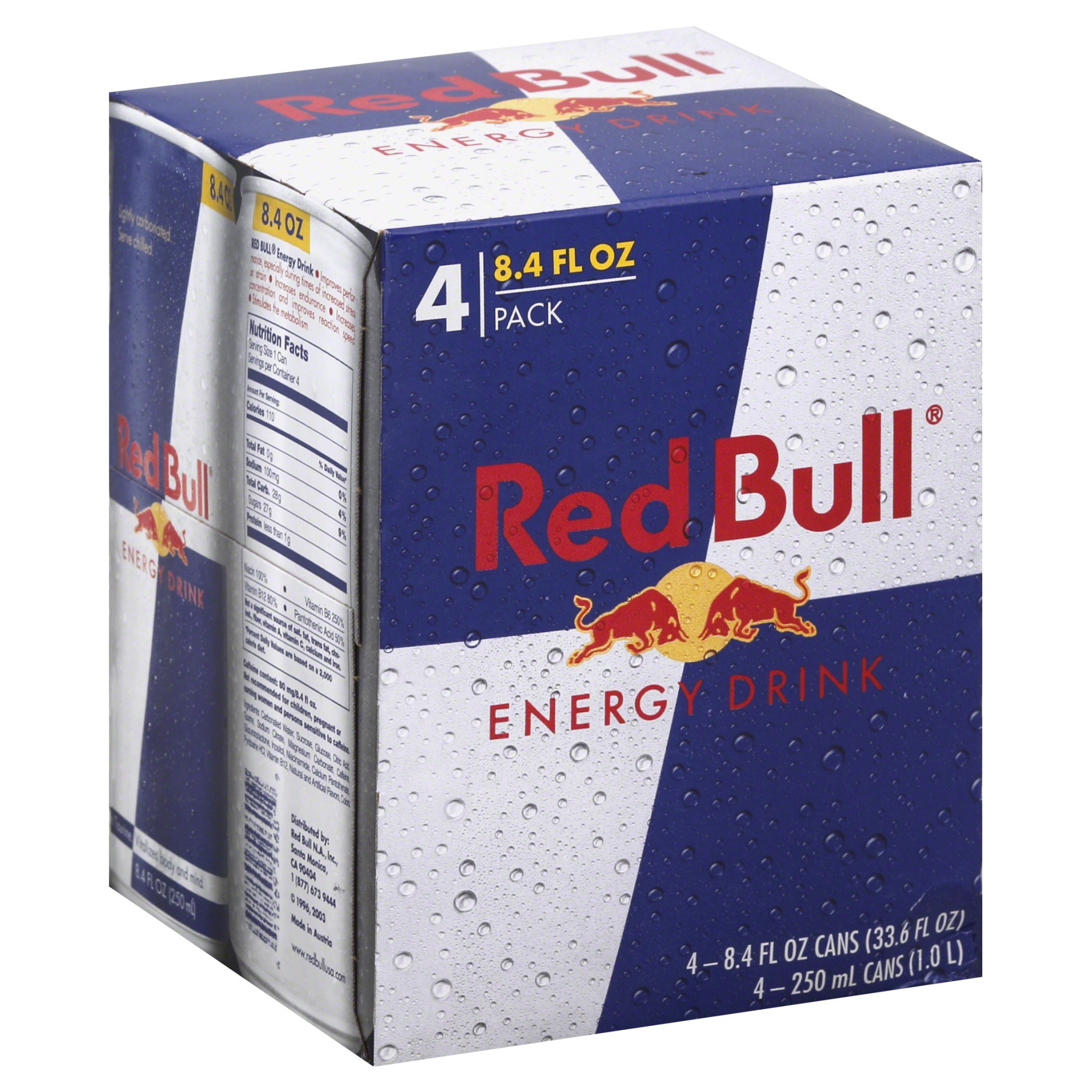 Order Red Bull Energy Drink Cans, 8.4 oz - 4 ct food online from Rite Aid store, MILLER PLACE on bringmethat.com