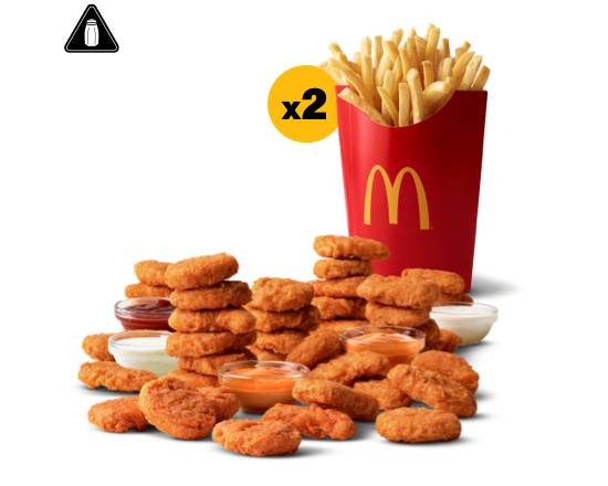 Order 40 Pc Spicy McNuggets and 2 Large Fry  food online from McDonald's® - Westchester Square store, Bronx on bringmethat.com