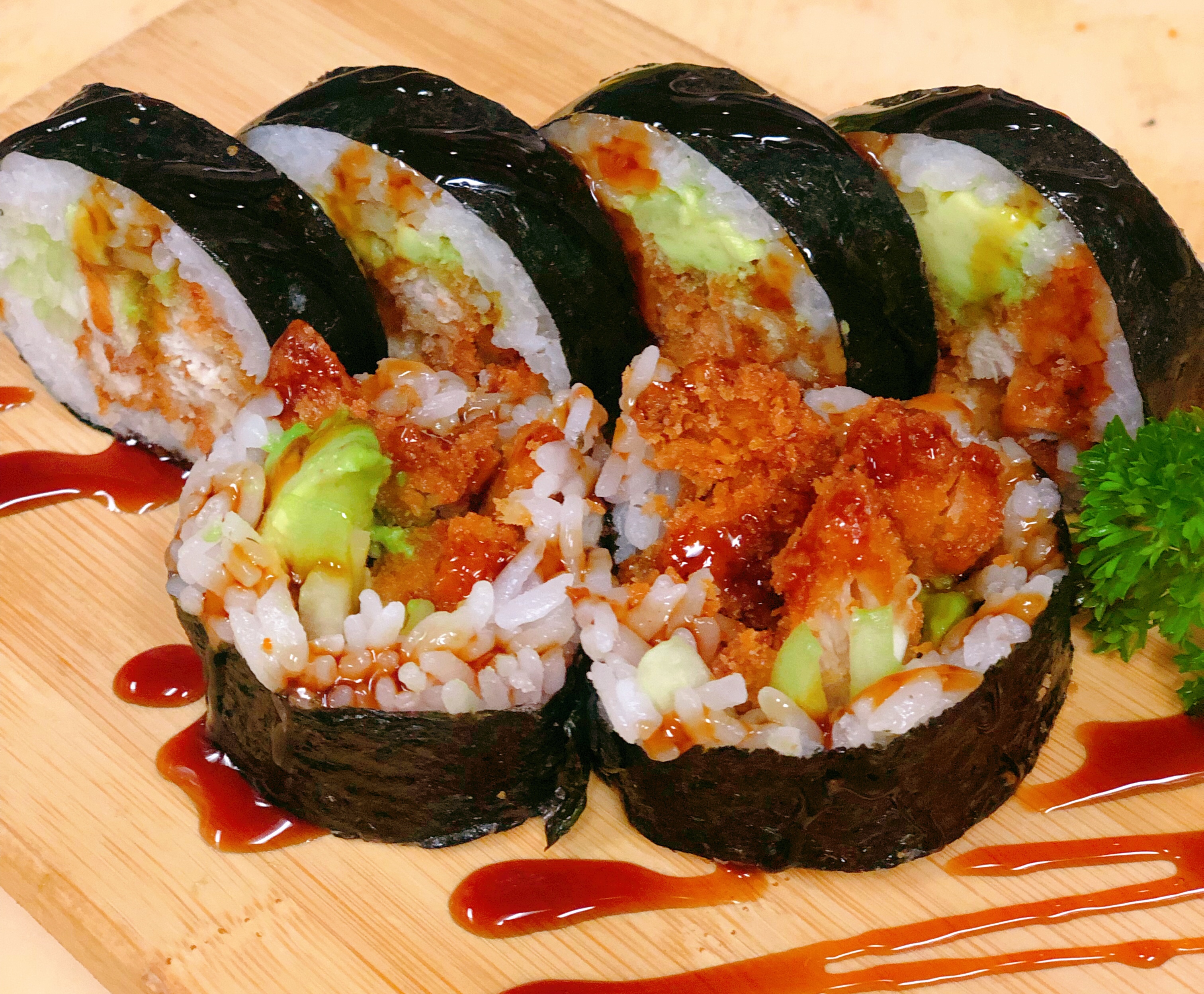 Order Chicken Tempura Roll food online from Sake Roll Sushi store, Glendora on bringmethat.com