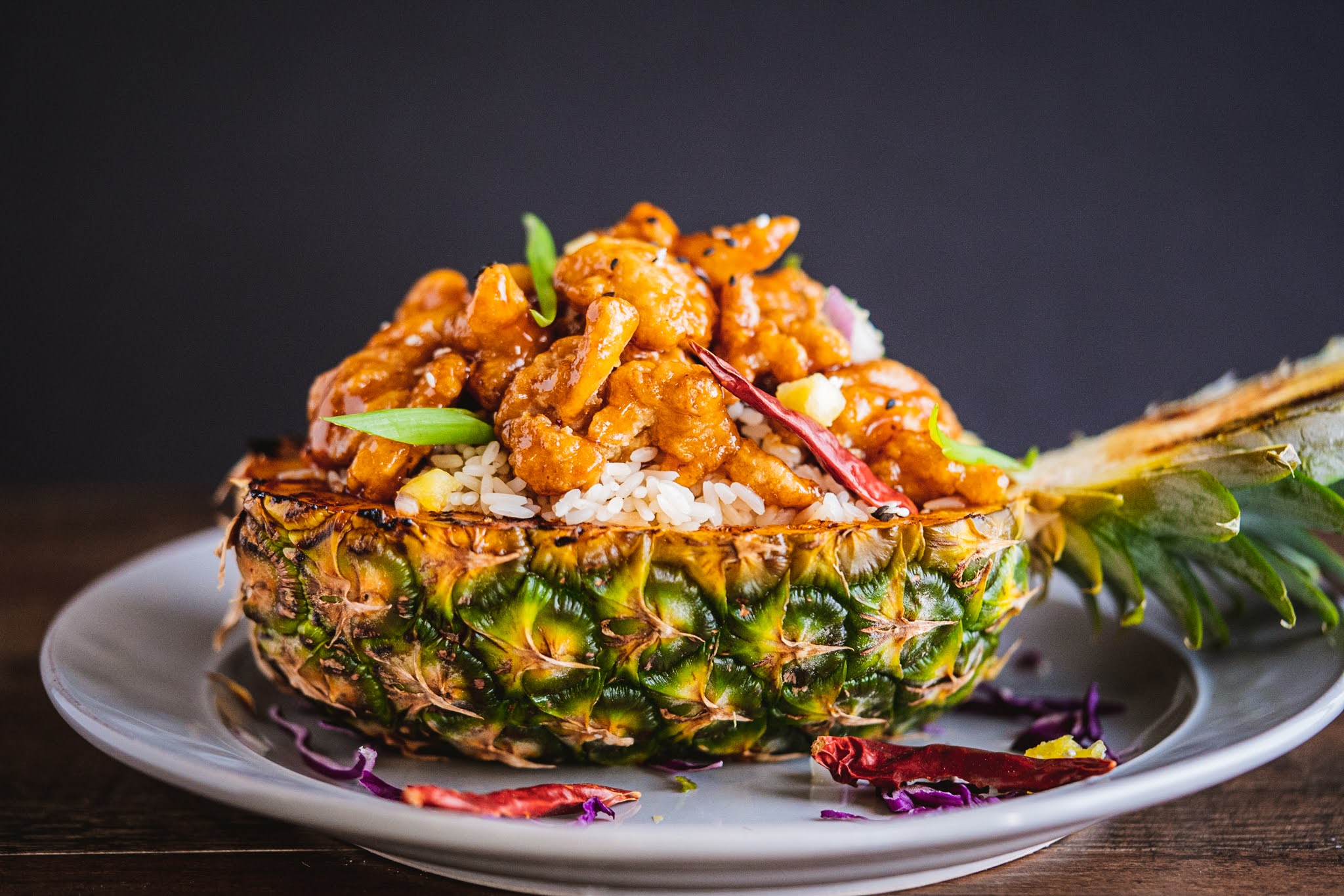 Order Sticky Pineapple Chicken Bowl food online from Luna Inspired Street Food store, Ithaca on bringmethat.com