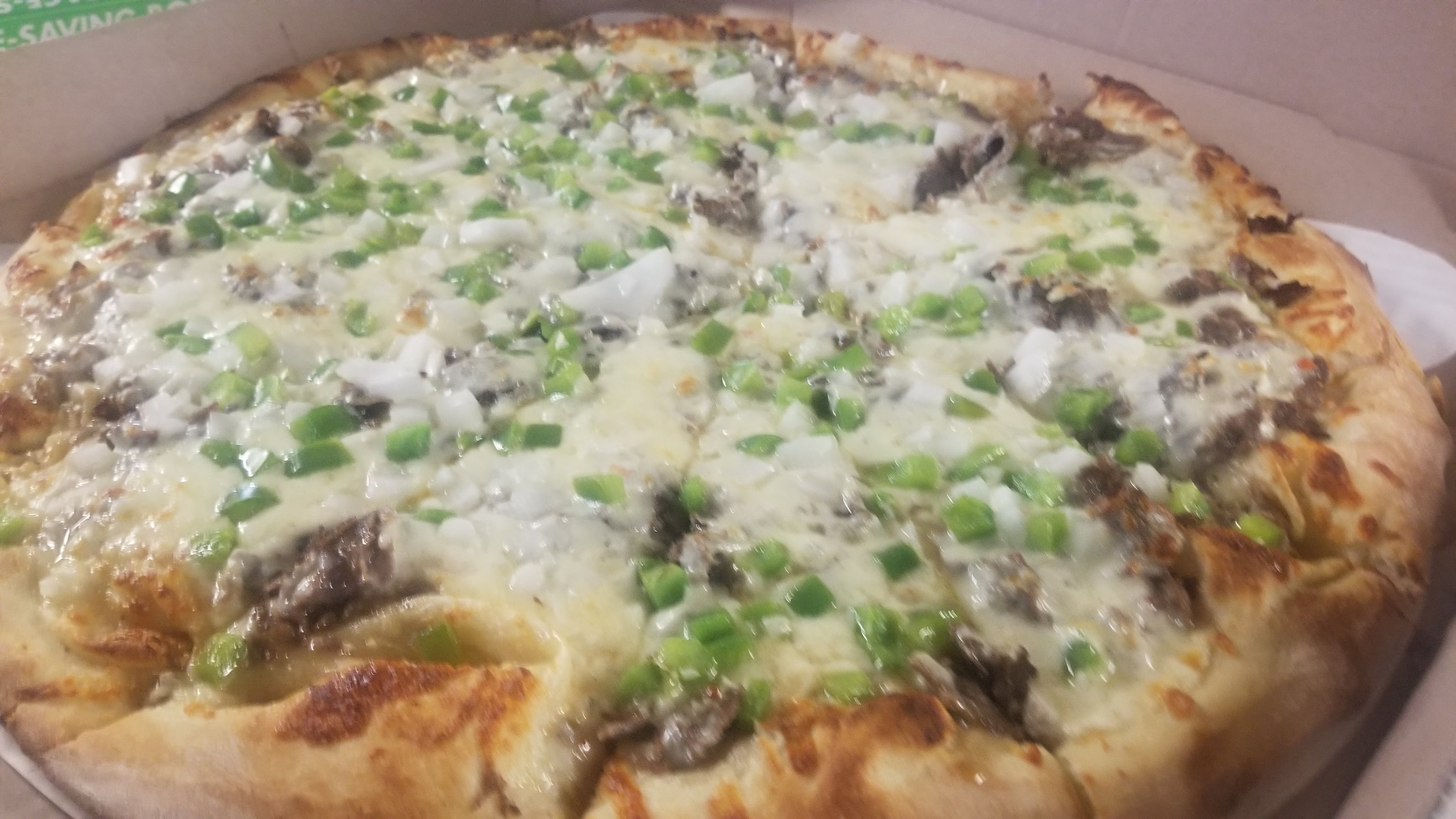Order Italian Steak Pizza - Small 10" (4 Cut) food online from Novotny's Groceries & Pizza store, Worthington on bringmethat.com