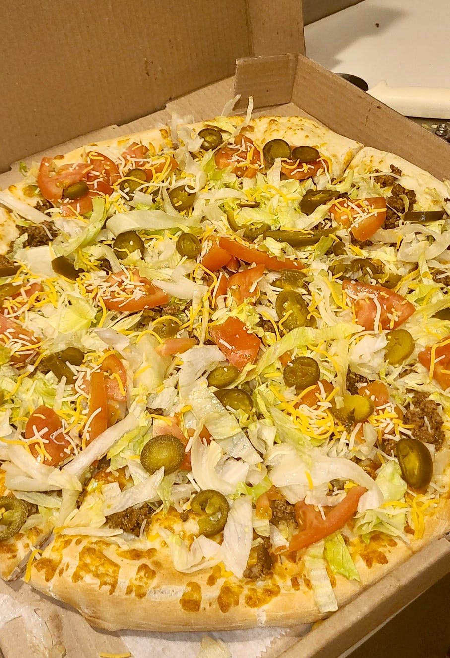 Order Taco Pizza - Large 16'' food online from Rox 52 store, Plymouth on bringmethat.com