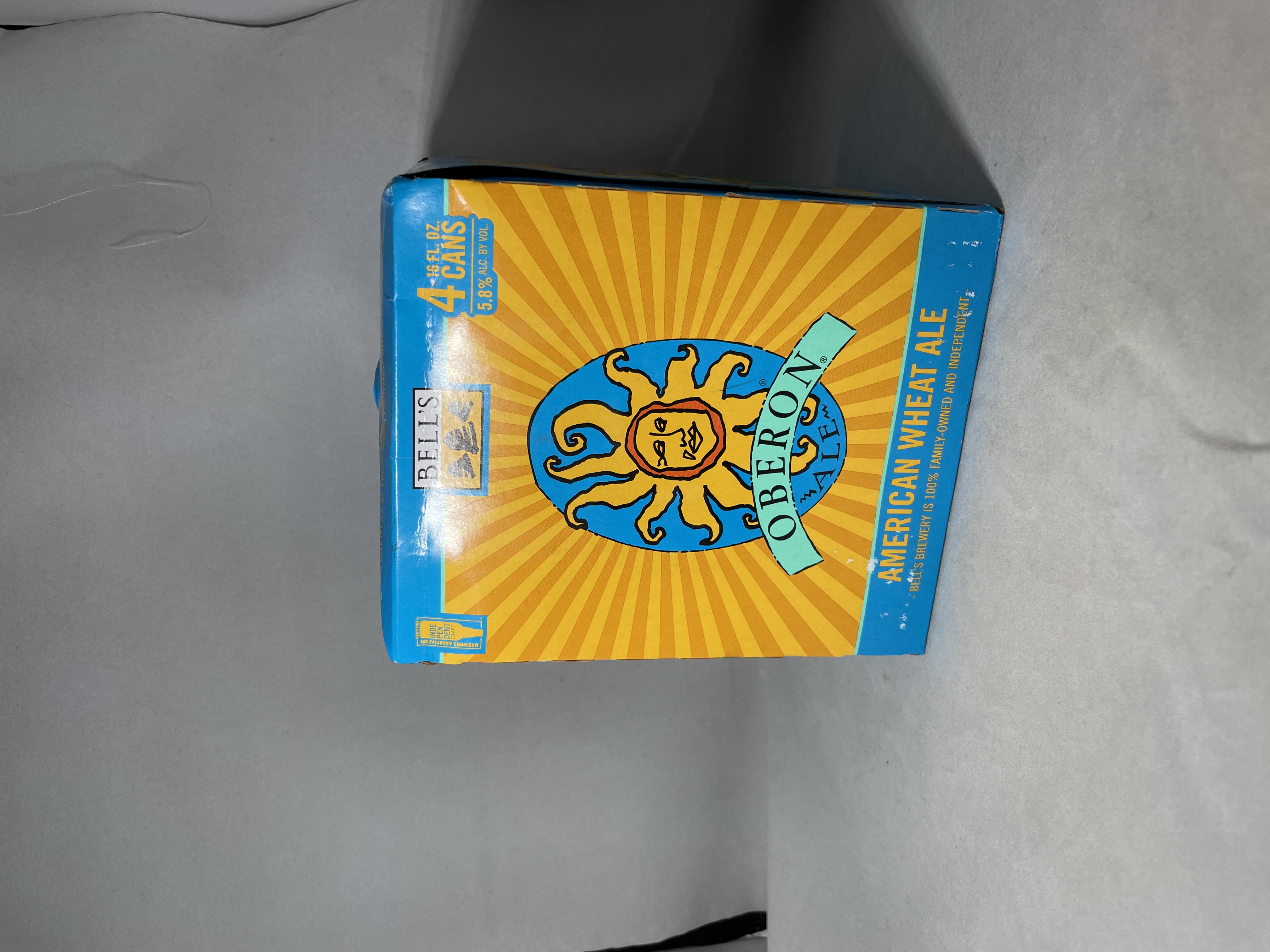 Order Bell's Oberon. 4 Pack 16oz cans. food online from Tap & Bottle store, Tucson on bringmethat.com