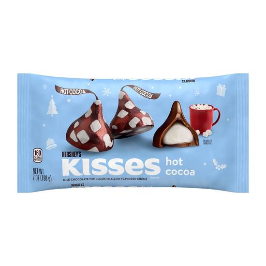 Order HERSHEY'S KISSES Hot Cocoa Milk Chocolate with Marshmallow Flavored Creme Candy, Christmas, 7 oz, Bag food online from CVS store, PENNSBURG on bringmethat.com