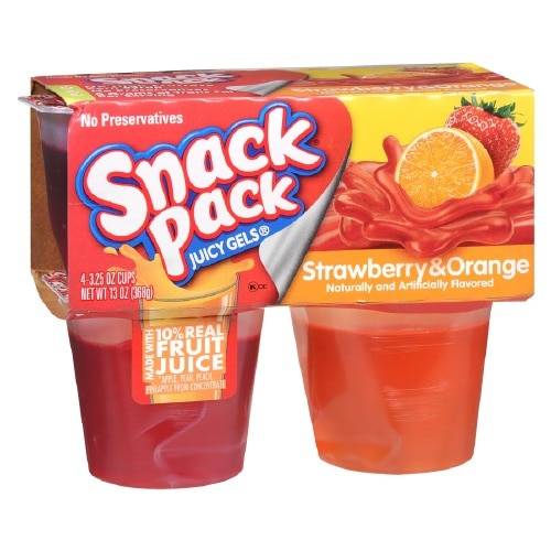 Order Snack Pack Juicy Gels Gelatin Cups Strawberry - 3.25 oz x 4 pack food online from Walgreens store, Fort Collins on bringmethat.com