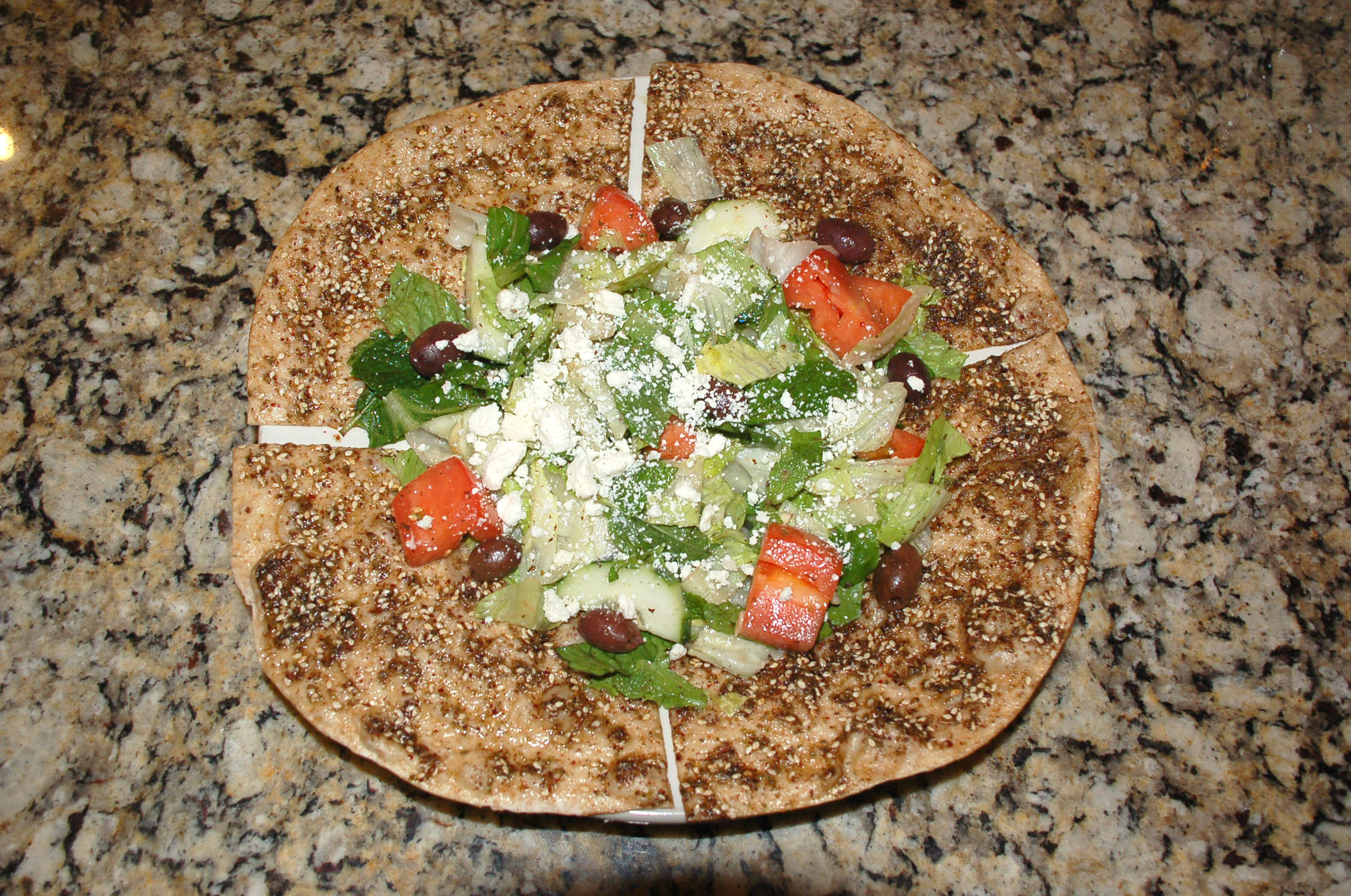 Order Micho'z Manakeesh Salad food online from Micho'z Fresh Lebanese Grill store, San Diego on bringmethat.com
