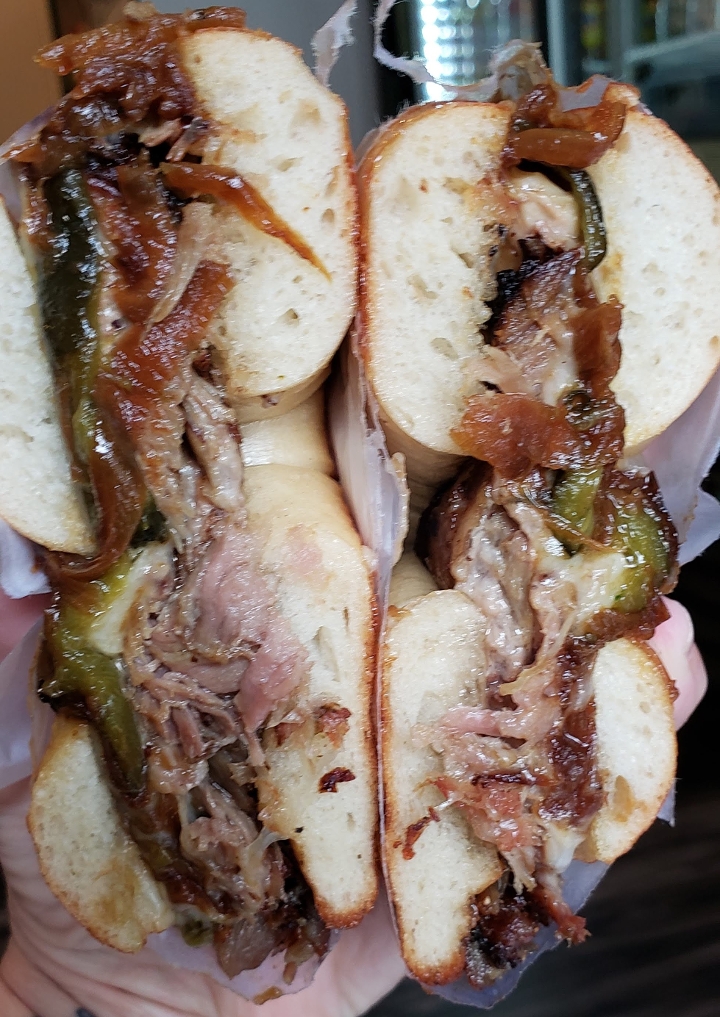 Order Roast Pork Sandwich food online from The Bagel Place store, Philadelphia on bringmethat.com