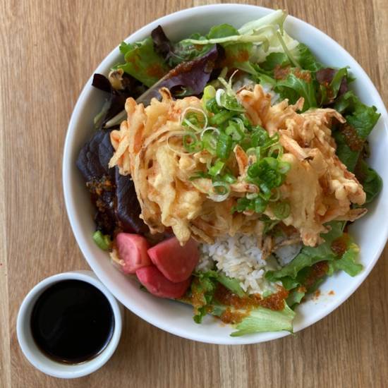 Order Shrimp and Vegetable Kakiage Rice Bowl food online from Yuko Kitchen Dtla store, Los Angeles on bringmethat.com