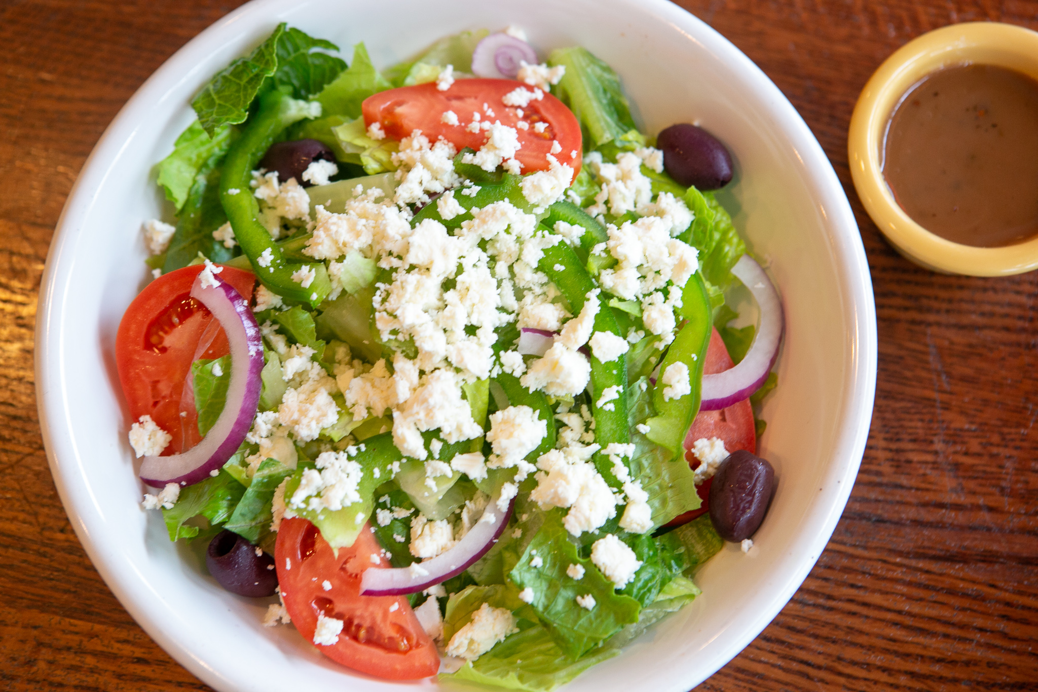 Order Greek Salad food online from Angelico Pizzeria Glover Park store, Washington on bringmethat.com